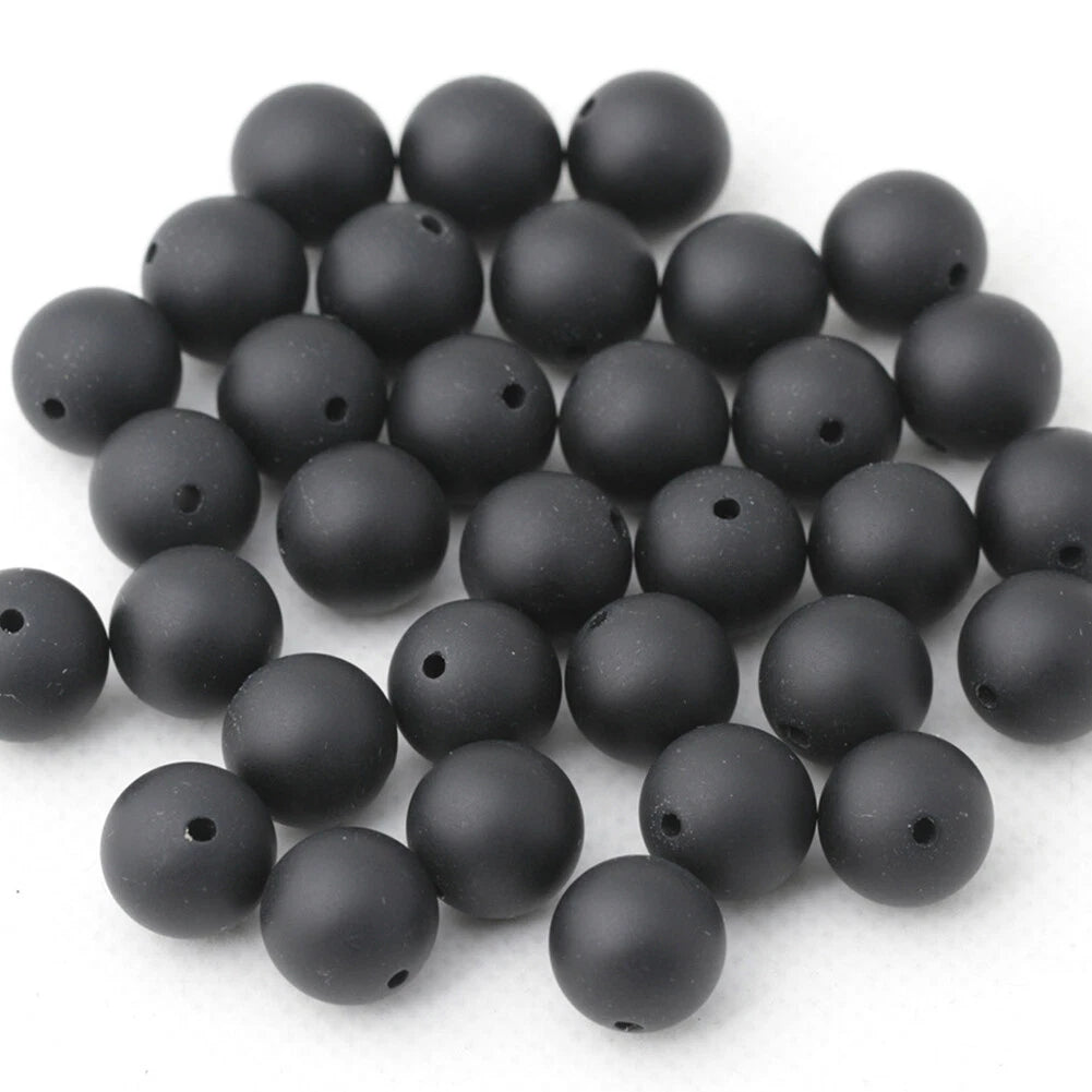 5 Strands Black Matte Onyx Beads 10MM