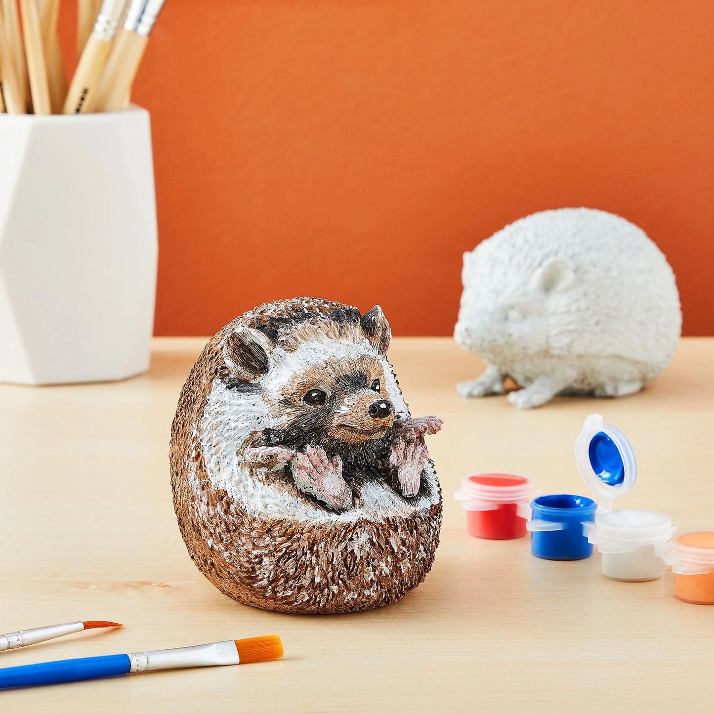 16-Piece Hedgehog Rock Painting Kit for Kids
