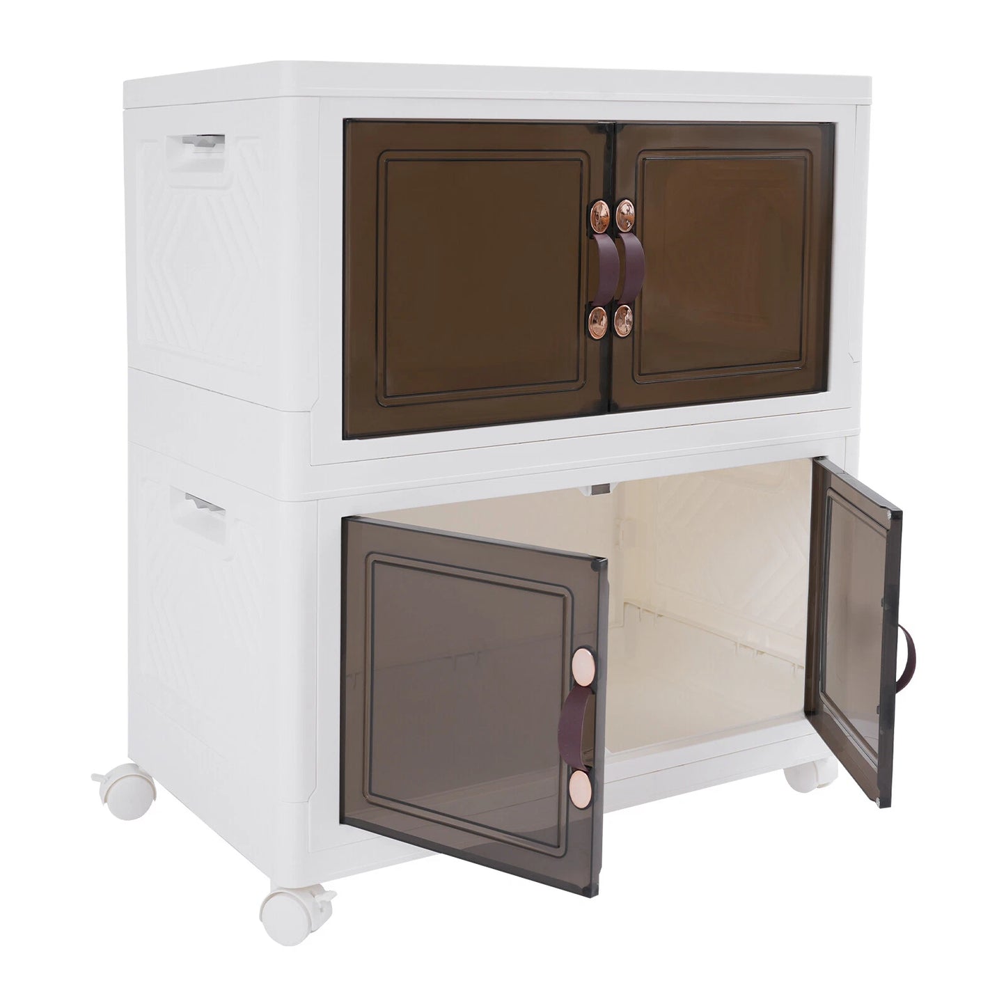 2-Tier Large Capacity Storage Cabinet with Wheels