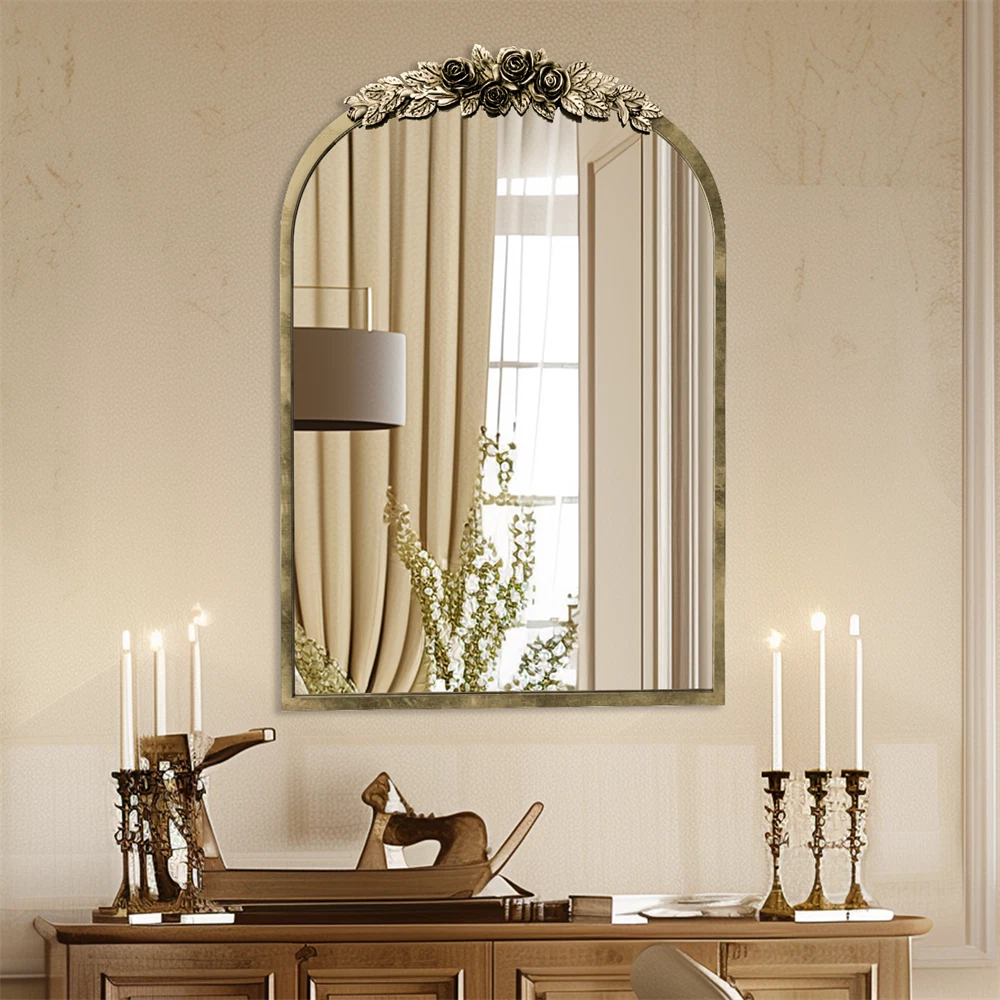 Arched Antique Baroque Wall Mirror