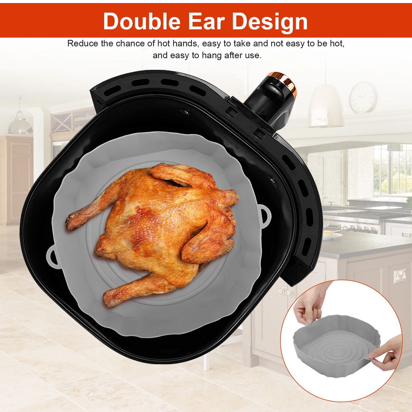 2-Pack Air Fryer Silicone Pot Baskets