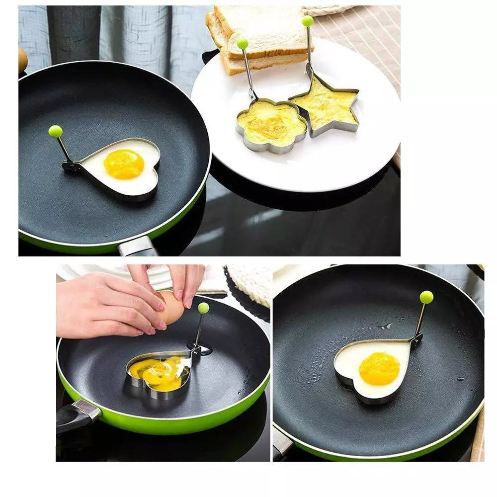 5-Piece Stainless Steel Egg & Pancake Ring Mold Set