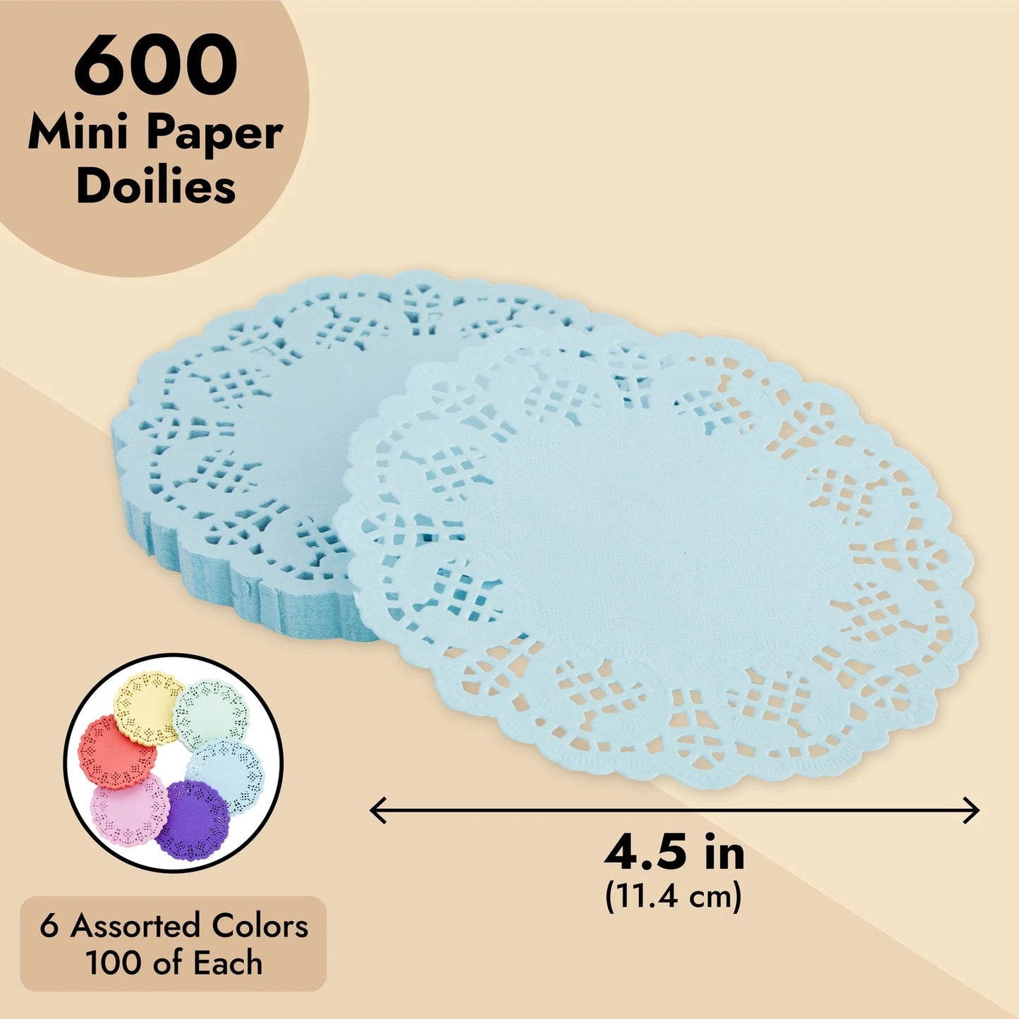 600pcs Mini Round Paper Doilies