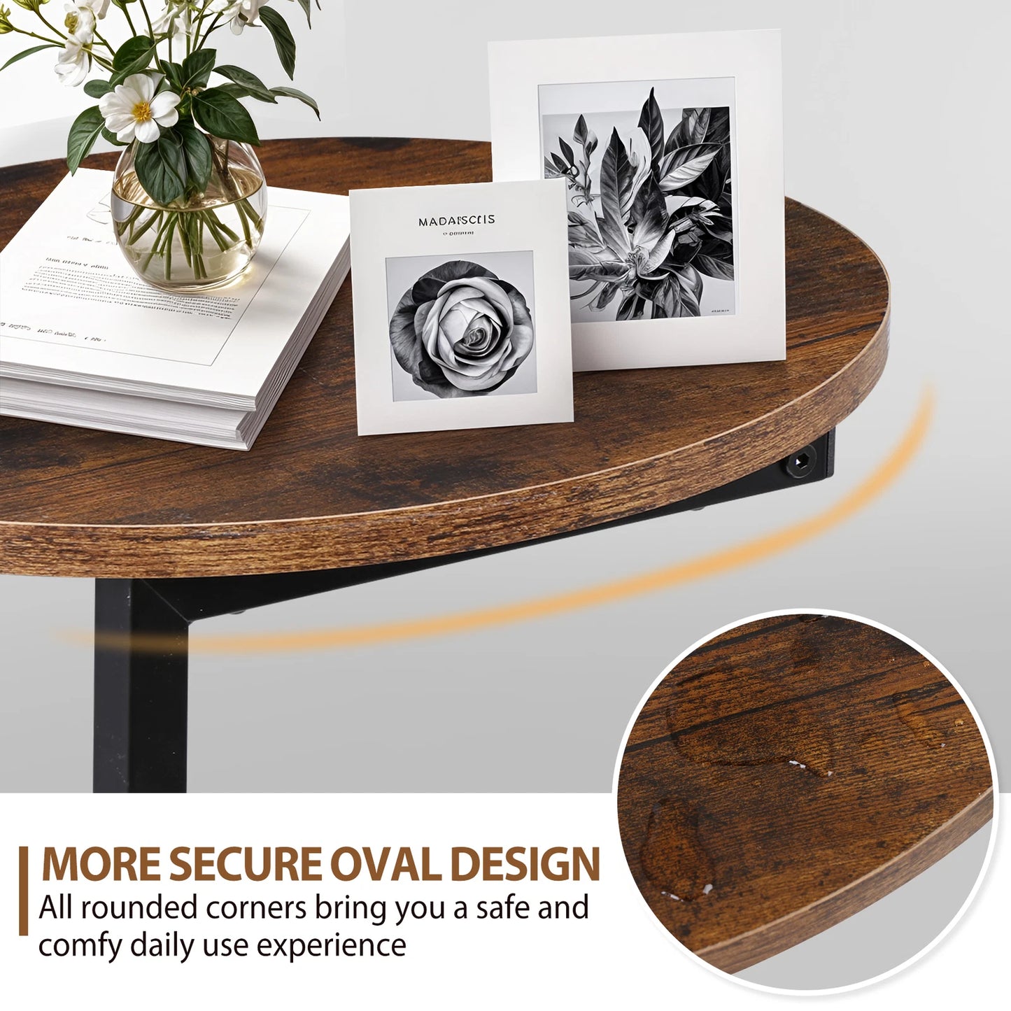 2PCS C-Shaped End Tables – 25.7” Small Side Tables
