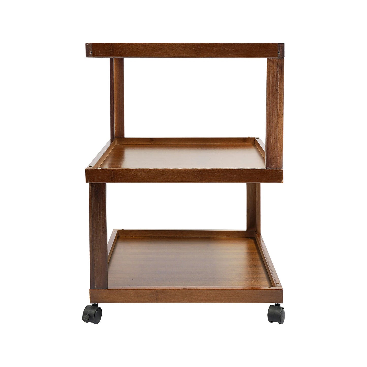 3-Tier Wood Nightstand End Table for Small Spaces with Open Storage
