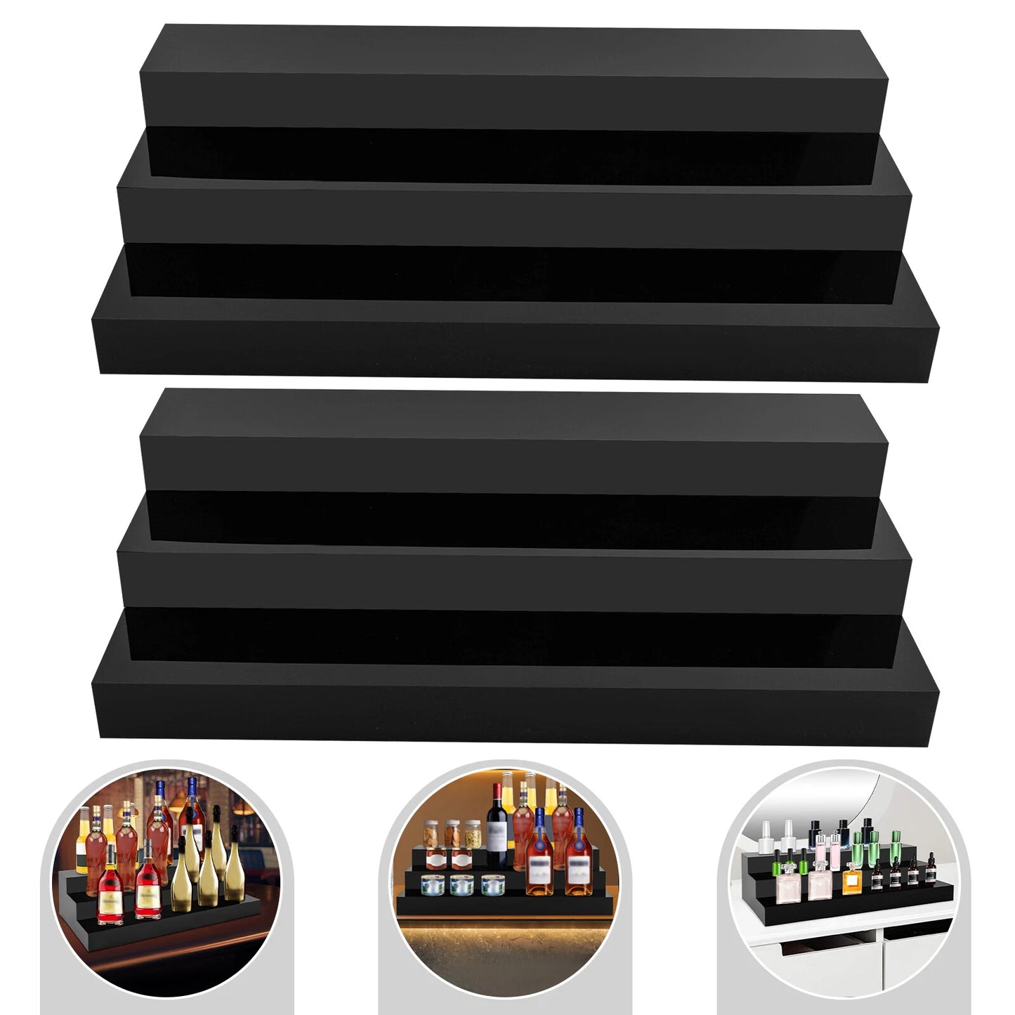 2-Pcs 3-Tier Acrylic Display Stands
