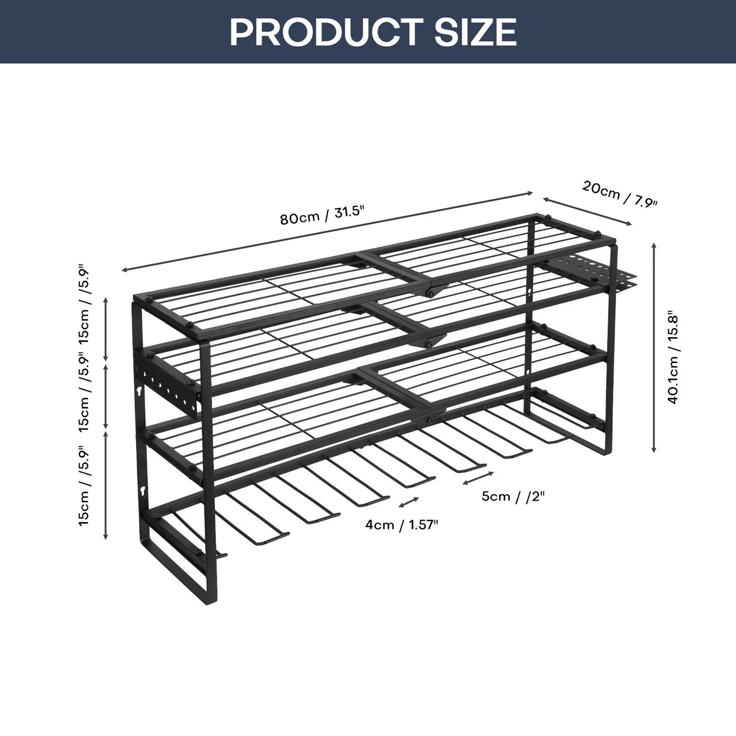 4-Layer Heavy-Duty Metal Power Tool Rack Organizer