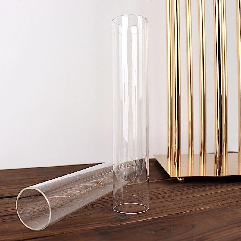 Home Collection 2-Pack 10" Clear Glass Cylinder Hurricane Candle Shades