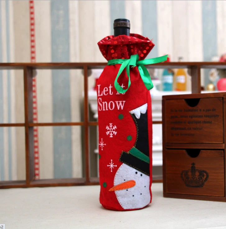 2 Pcs Christmas Wine Bottle Covers