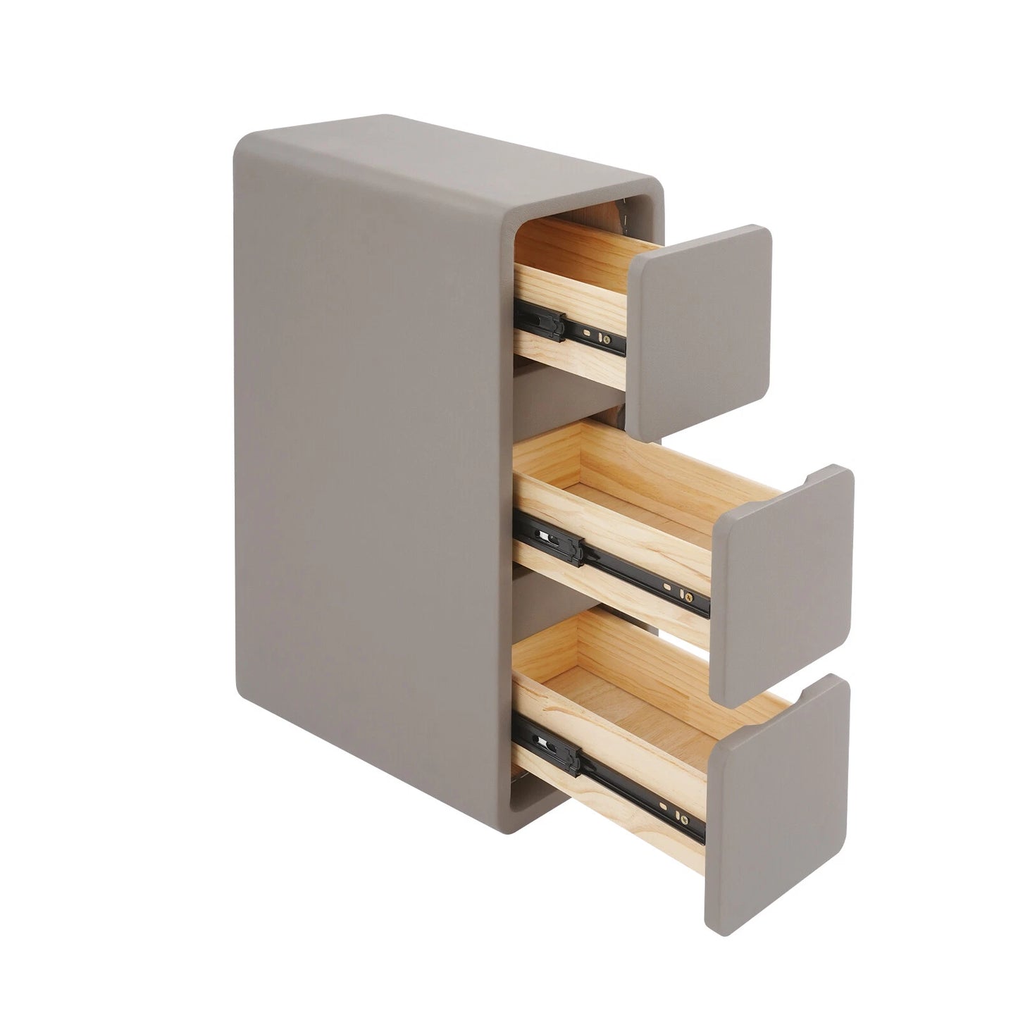 Floor-Standing Narrow Bedside Table with 3 Drawers