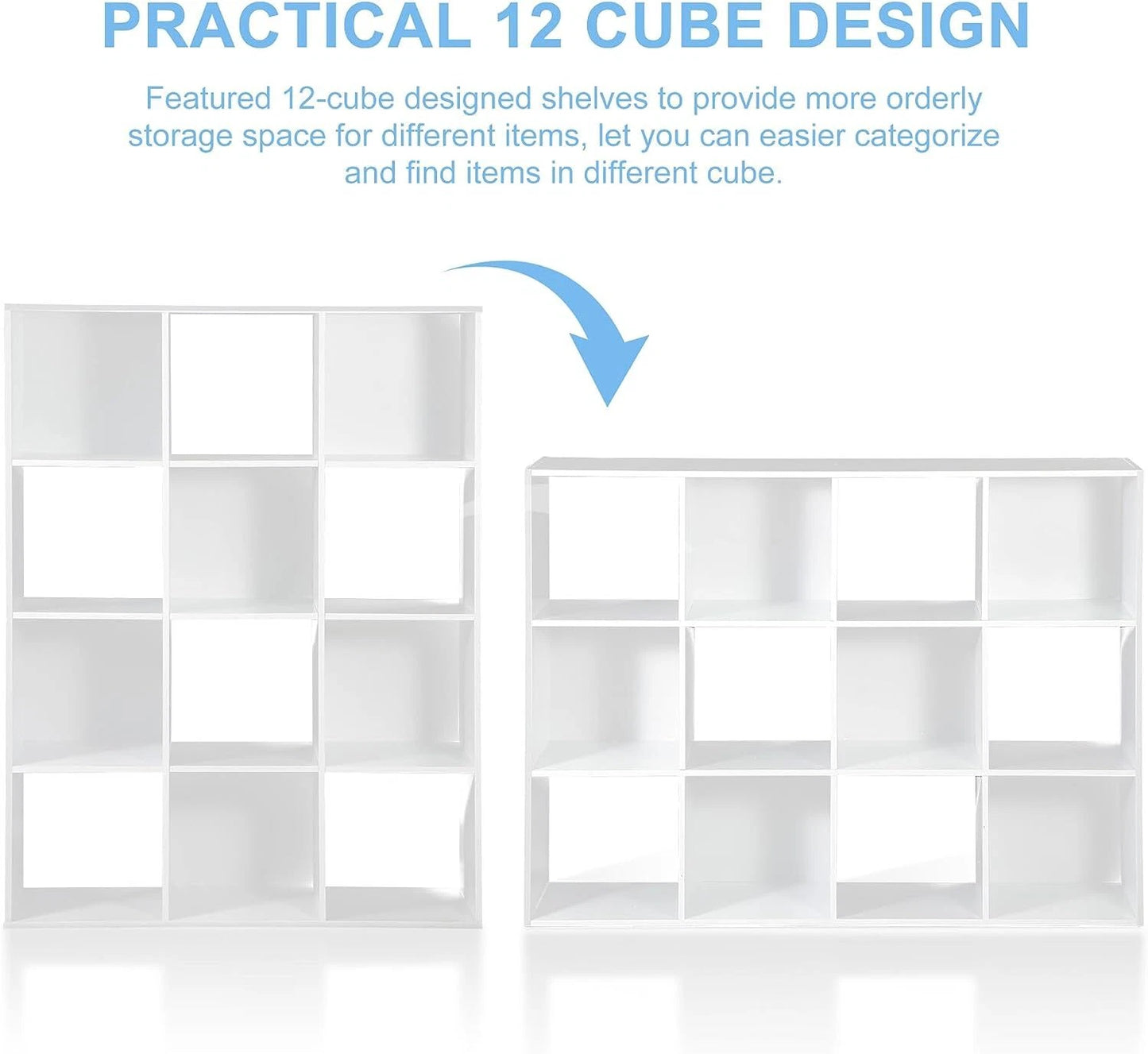 Home Collection 12 Cube Storage Organizer Bookshelf