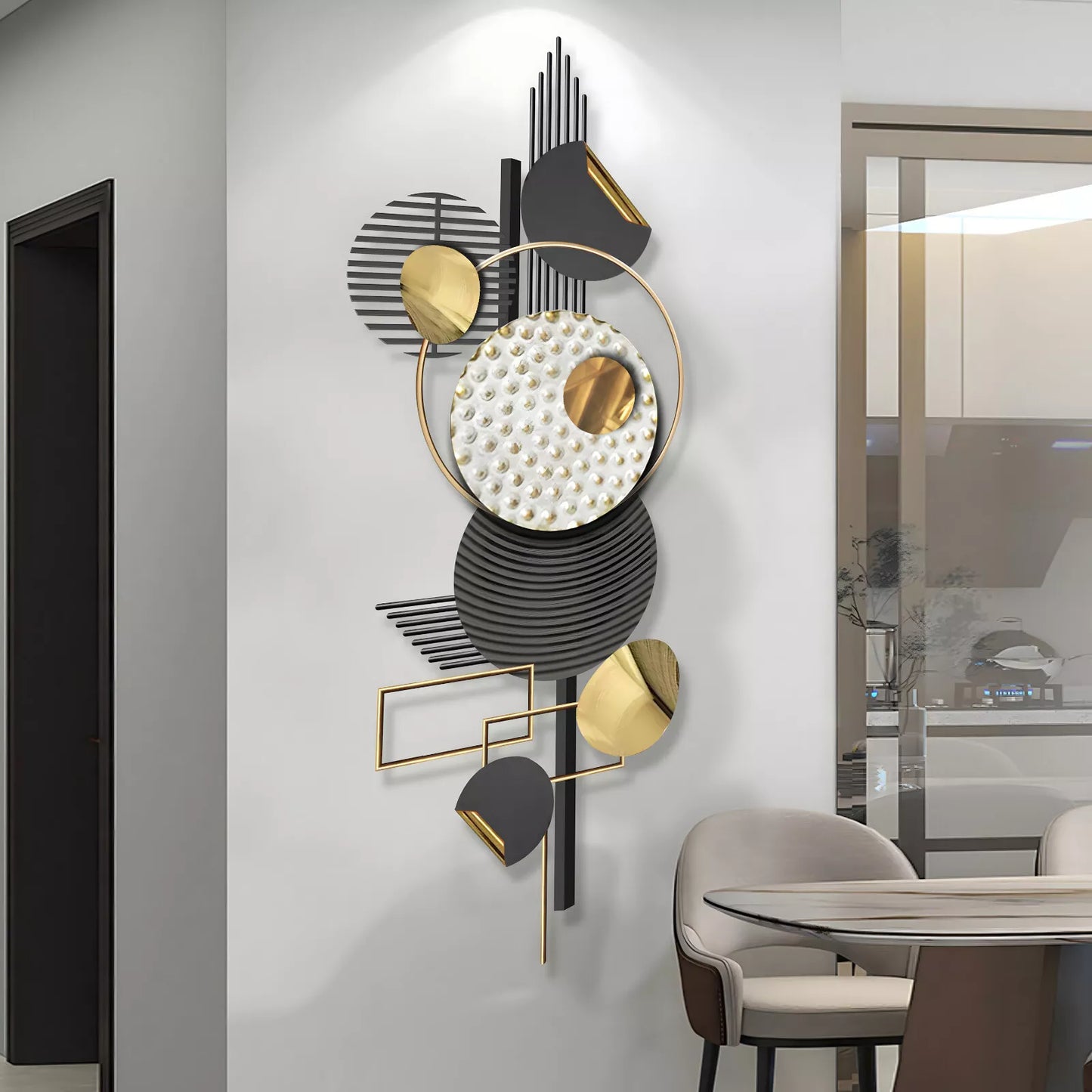 59" Abstract Metal Wall Art – Modern Minimalist Line Art