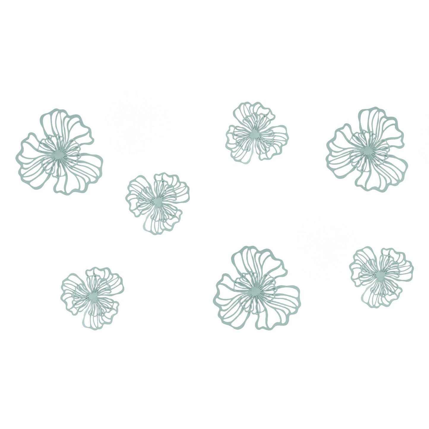 7-Piece Metal Wall Decor – Flower Wall Hanging Art
