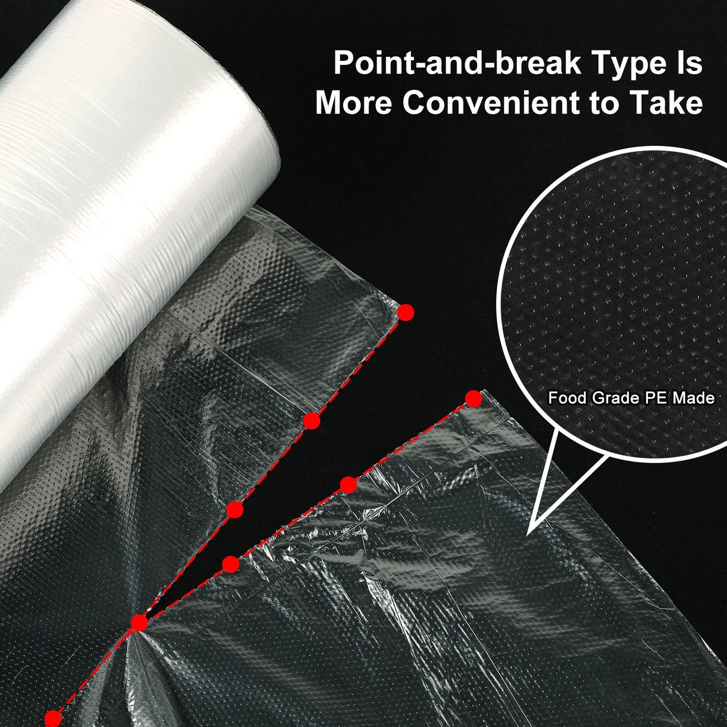 2 Rolls Plastic Produce Bags on Roll