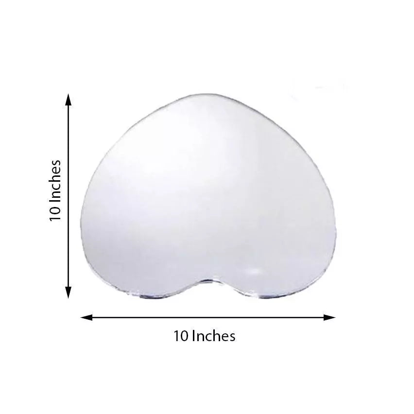 6 pcs Heart Shaped 10" Glass Mirrors Wedding Party Decorations