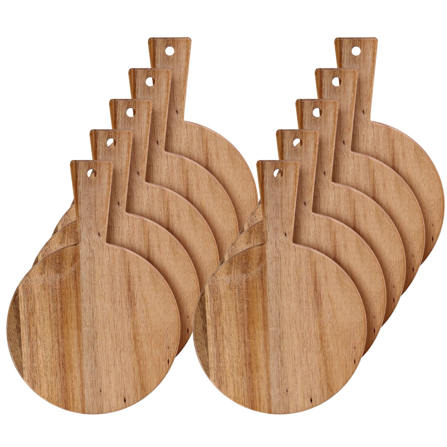 5/10pcs Wood Cutting Board Serving Tray with Handle