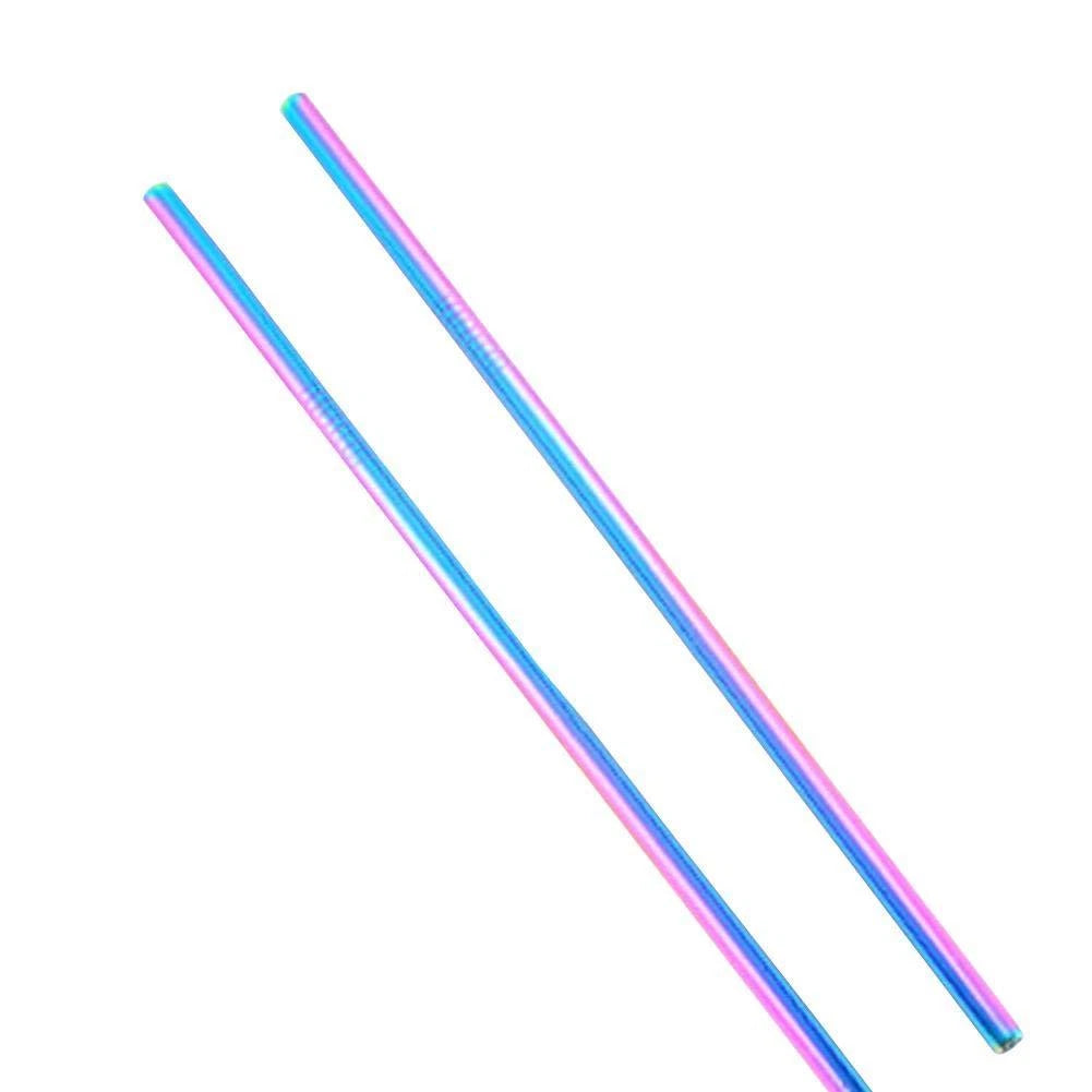 8-Pack 10.5" Mermaid Rainbow Stainless Steel Cocktail Straws