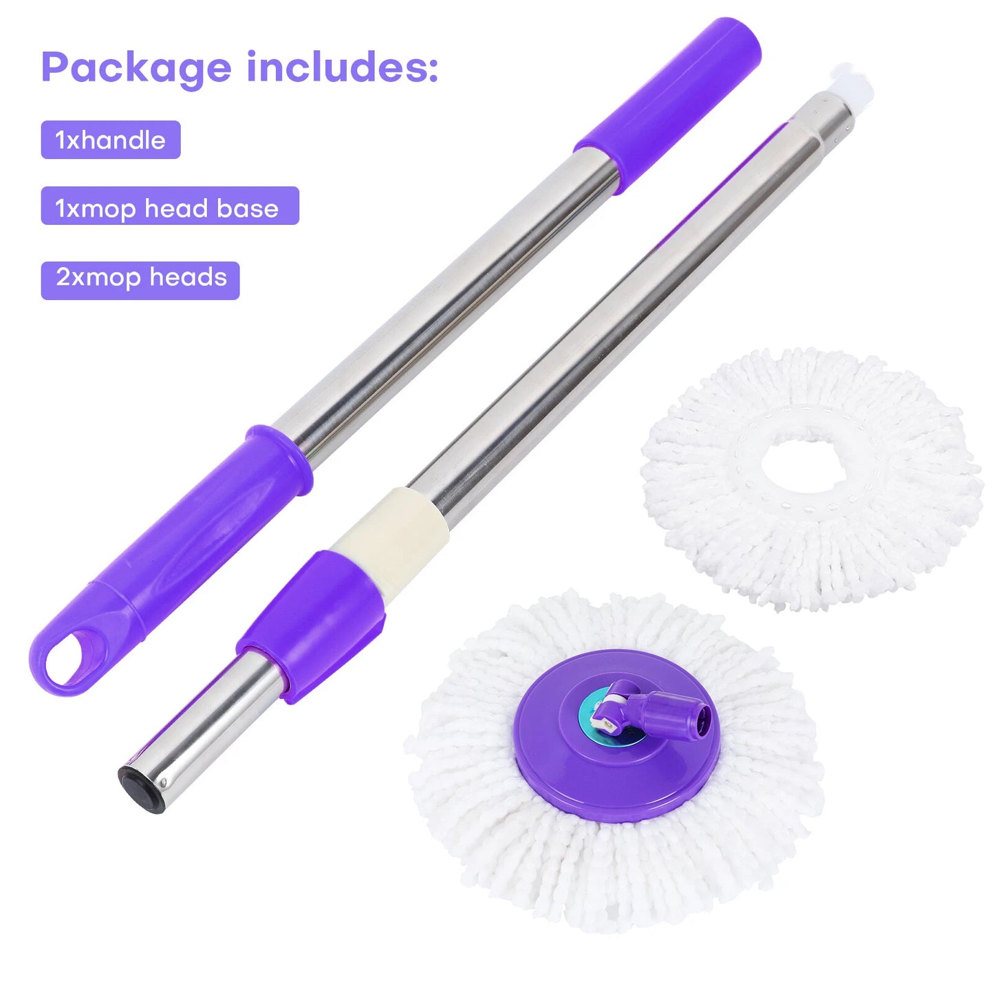 360° Rotating Spinning Mop Pole Handle Replacement – Purple