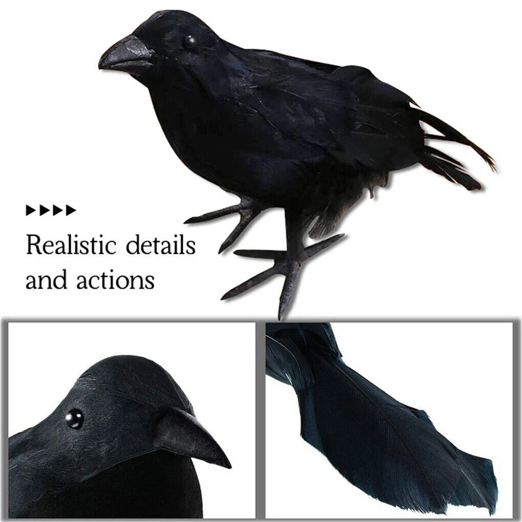 9× Halloween Lifelike Black Raven Fake Crow