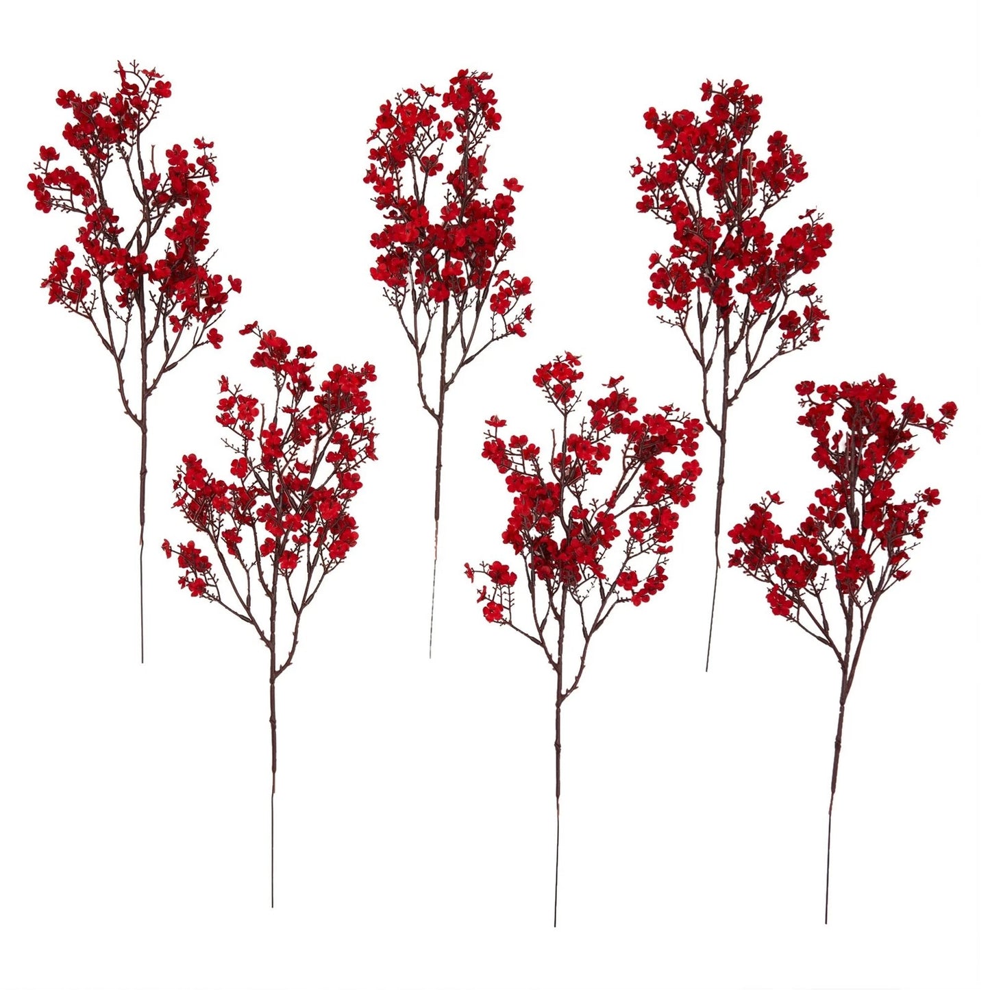 6-Pack Silk Artificial Baby's Breath Flowers with Stem – 20 Inches