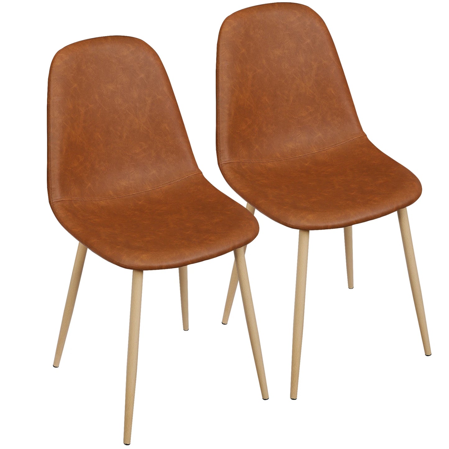 Retro Brown Set of 2 Dining Chairs