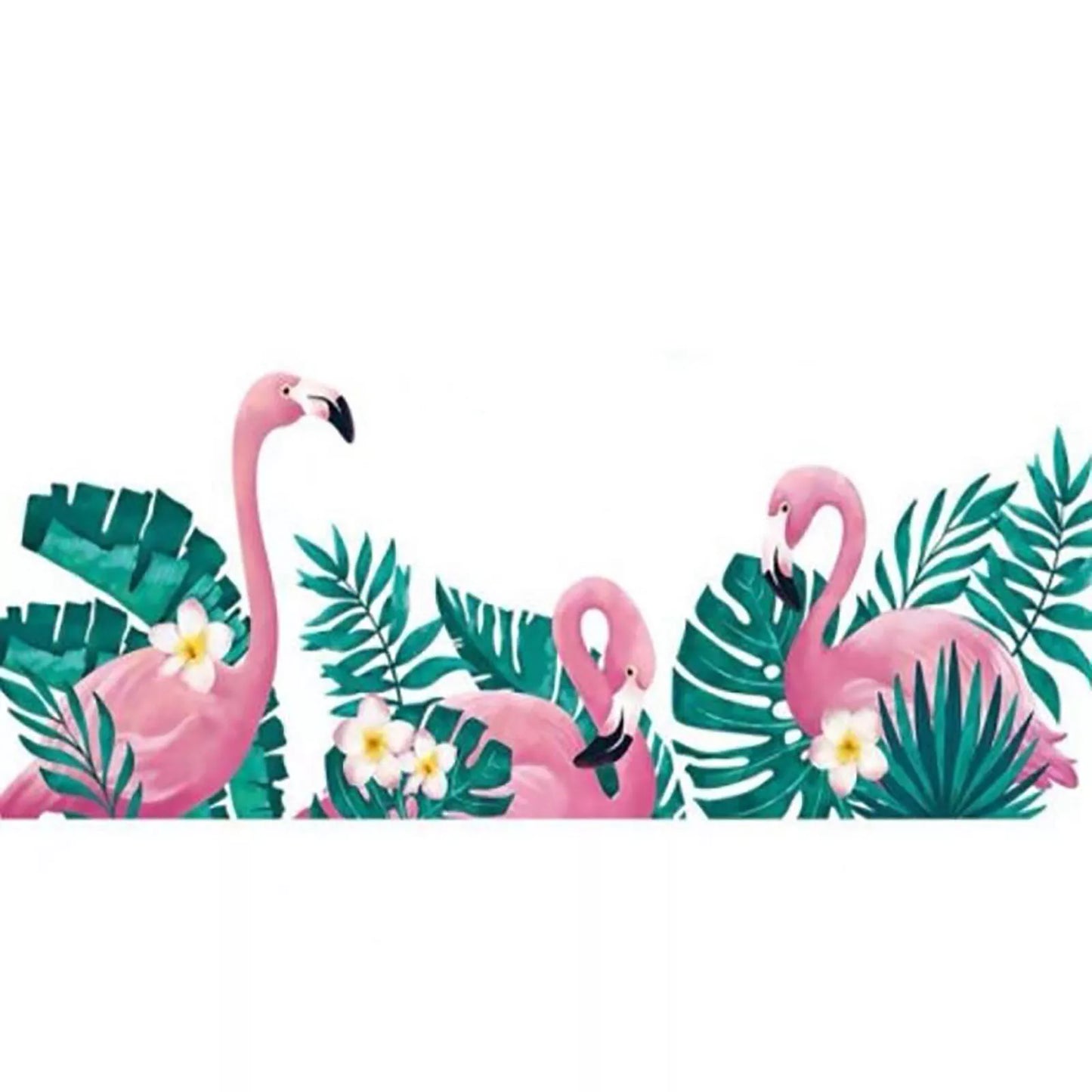 Pink Green Flamingo PVC Wall Stickers