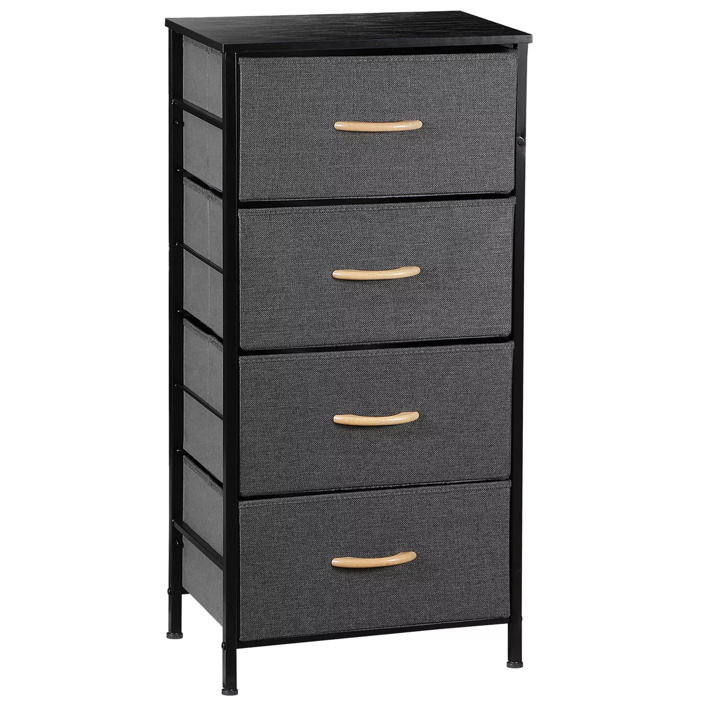 4-Drawer Fabric Dresser Storage Tower with Metal Frame
