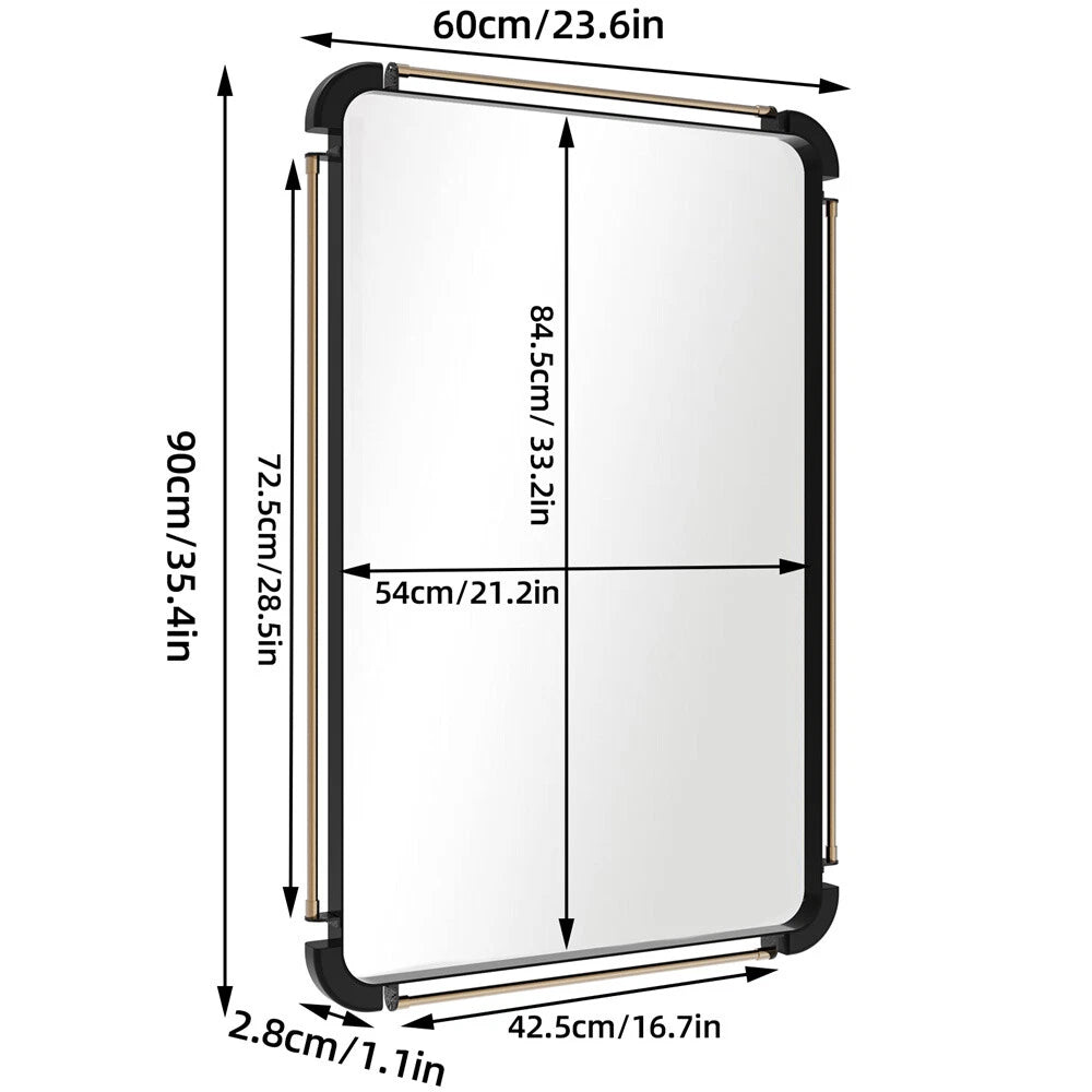 Rustic Industrial Rectangular Wall Decor Mirror