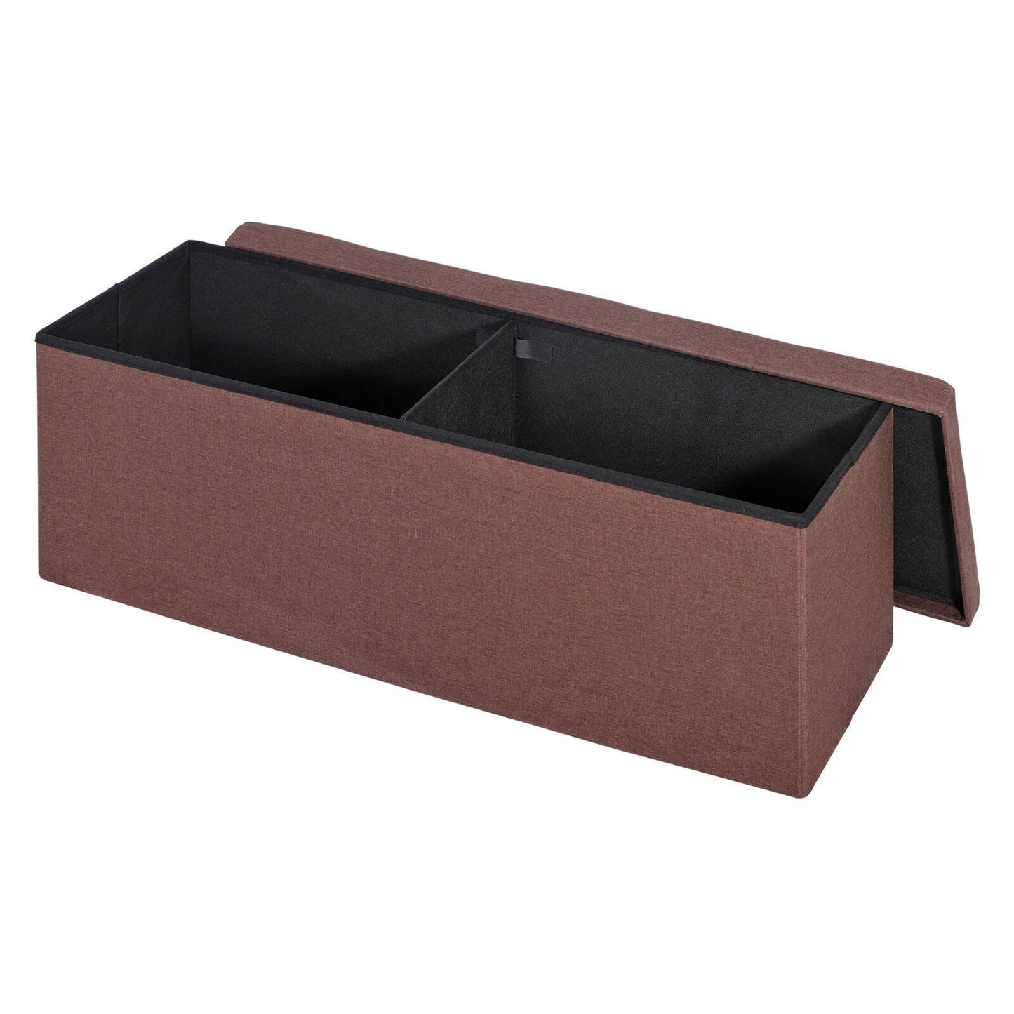 43" Folding Storage Ottoman Bench – Brown
