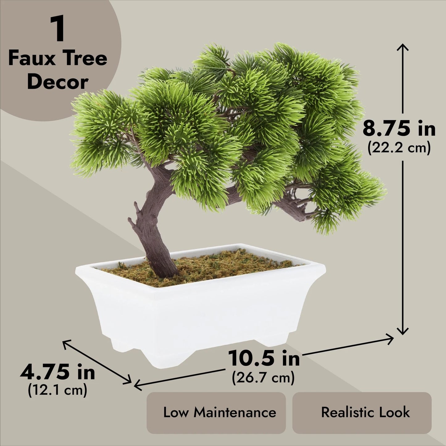 Artificial Bonsai Tree – Japanese Pine in White Pot