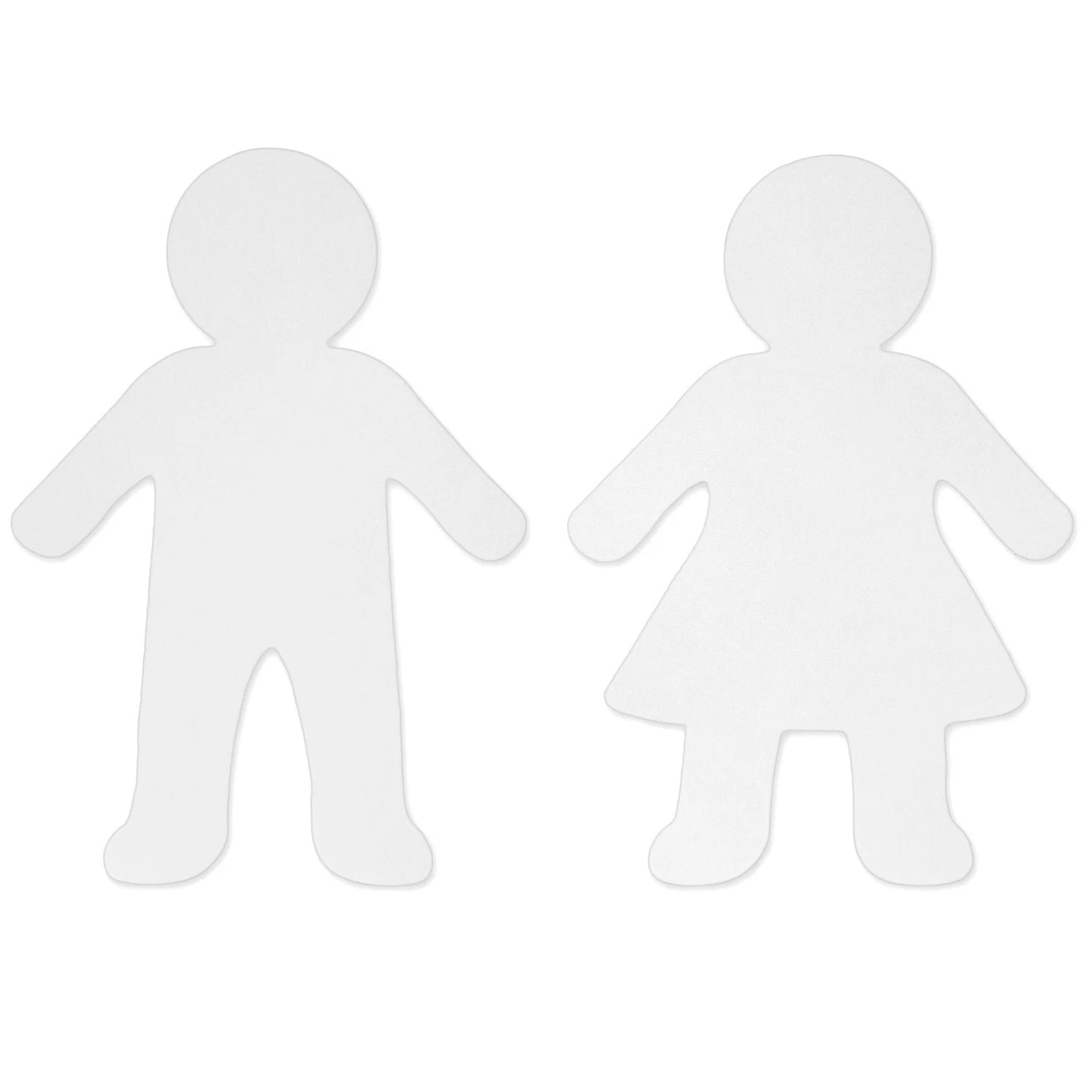 Pack of 48 Blank Kid-Shaped Paper Cutouts
