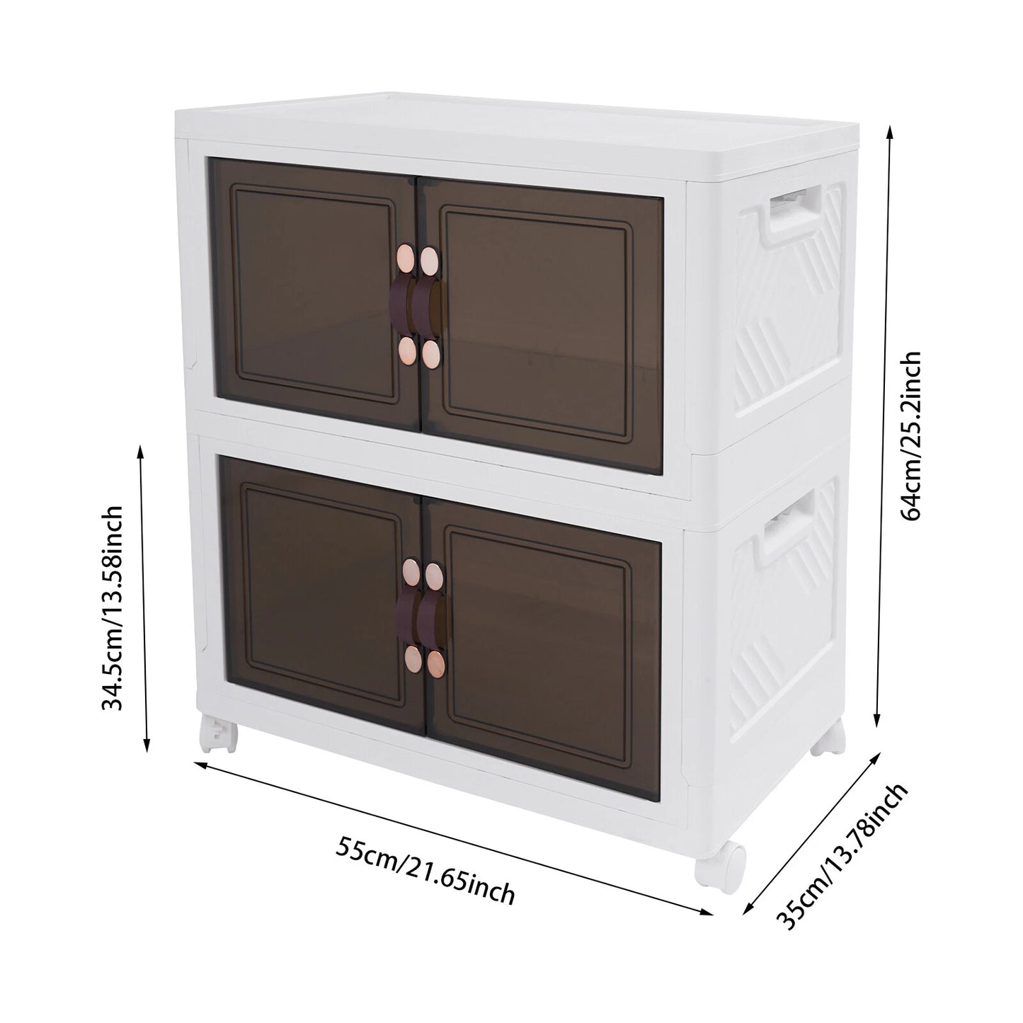 2-Tier Large Capacity Storage Cabinet with Wheels
