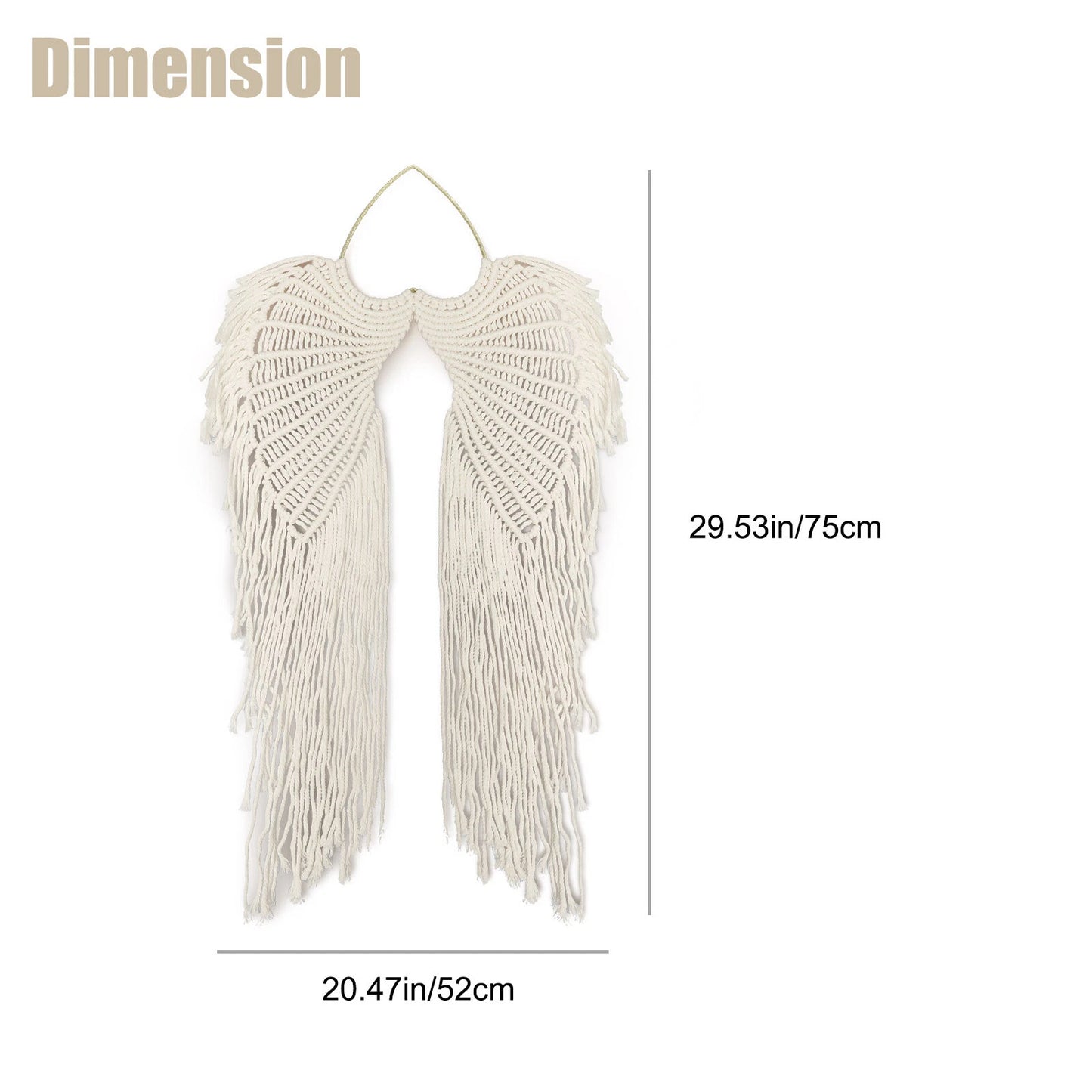 Macrame Boho Angel Wings Wall Hanging
