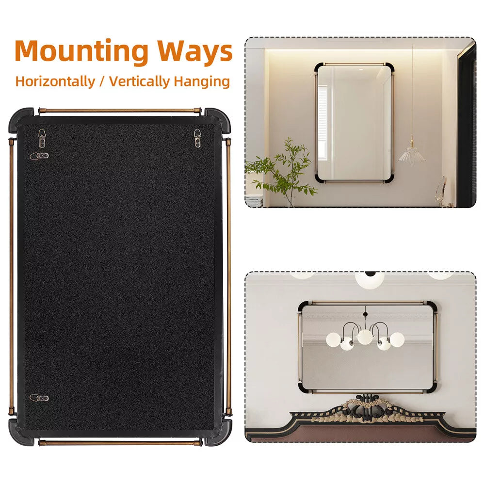 Rustic Industrial Rectangular Wall Decor Mirror