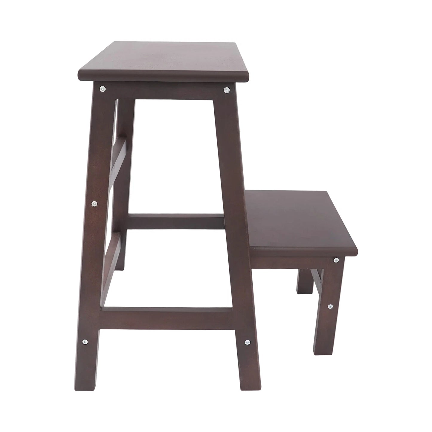 2-Tier Folding Step Stool – Multi-Purpose Wood Ladder and Stool
