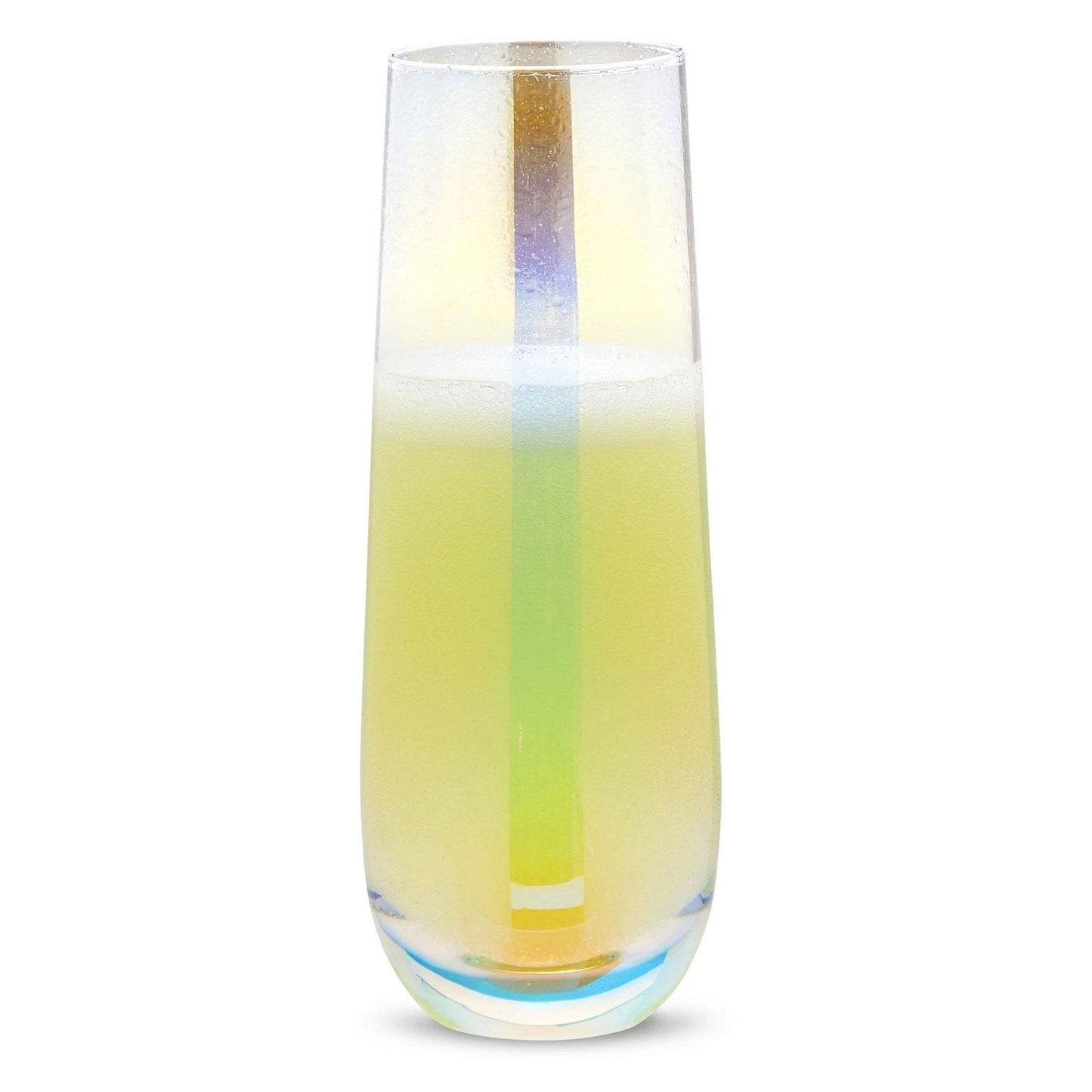 Iridescent Stemless Champagne Flutes, 10 oz (4 Pack)