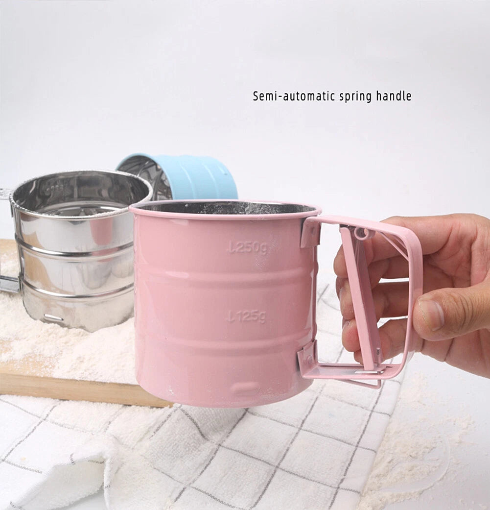 2-Pack Stainless Steel Mesh Flour & Sugar Sifter Pink