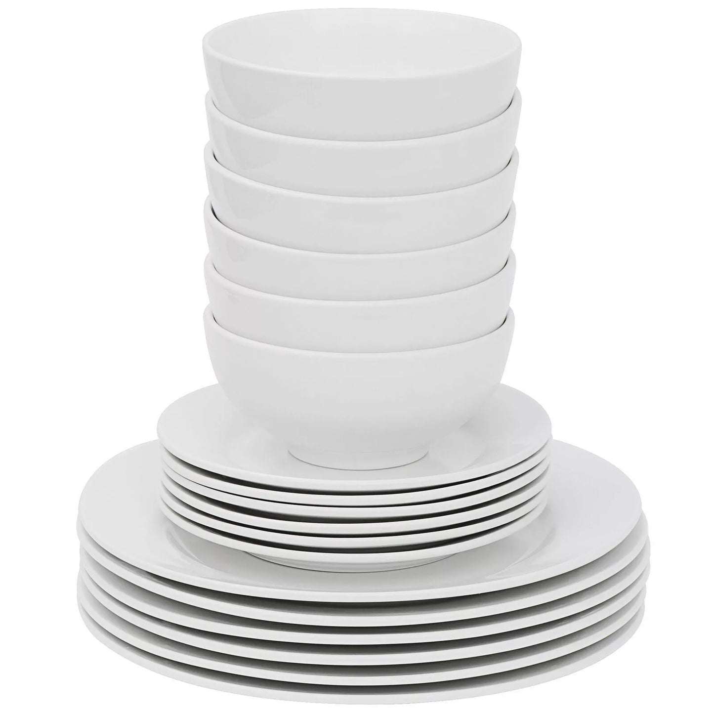 18-Piece White Porcelain Dinnerware Set
