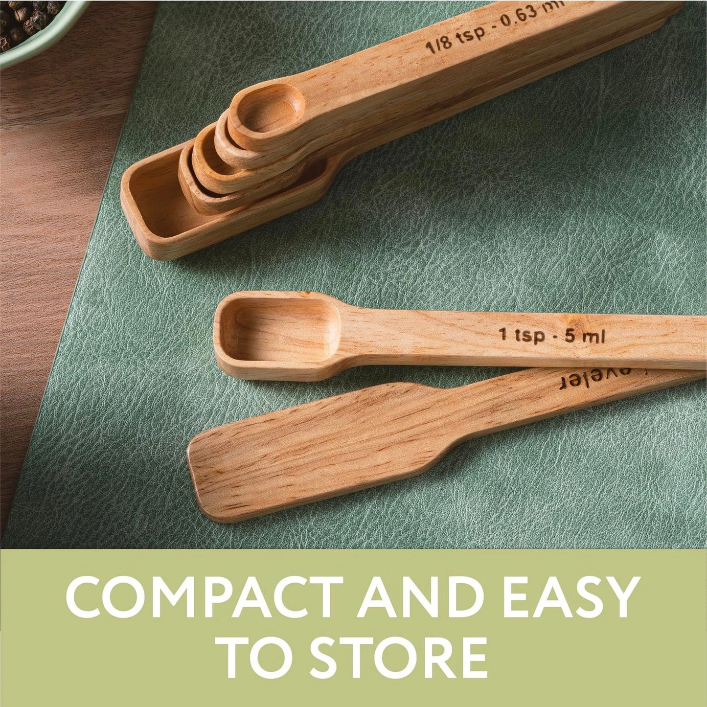 7-Piece Narrow Wood Measuring Spoon Set