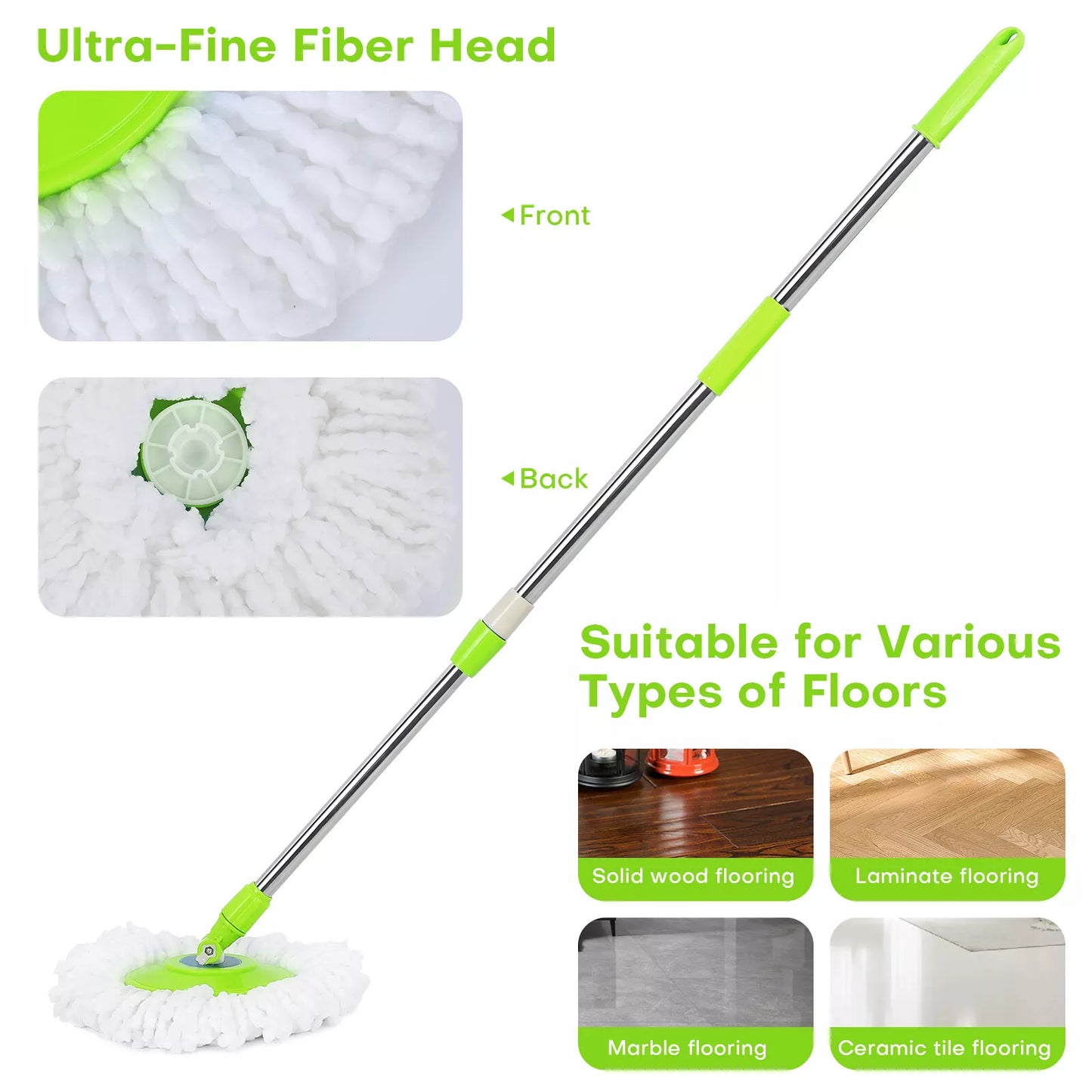Spinning Mop Pole Handle Replacement – Green