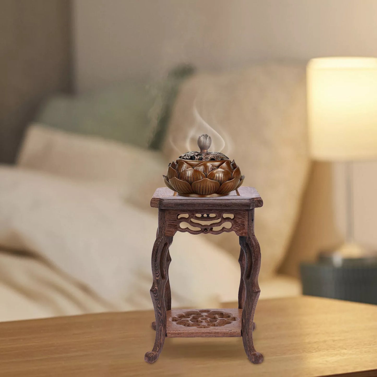 Vintage-Inspired Bonsai Base – Wood Art Deco Rack