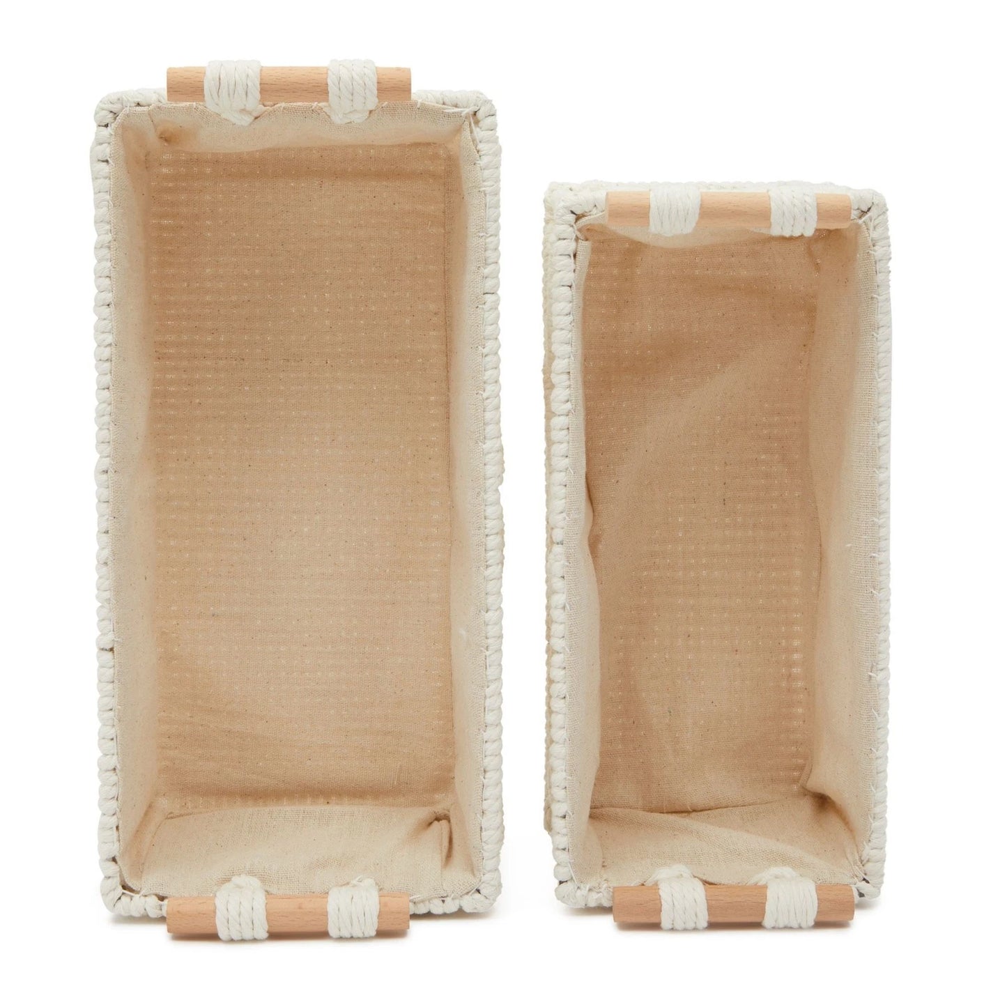Macrame Basket Storage for Bohemian Home Decor and Nursery – 2 Pack