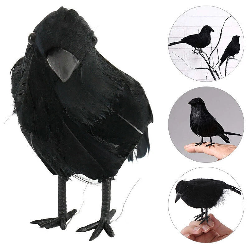 9× Halloween Lifelike Black Raven Fake Crow