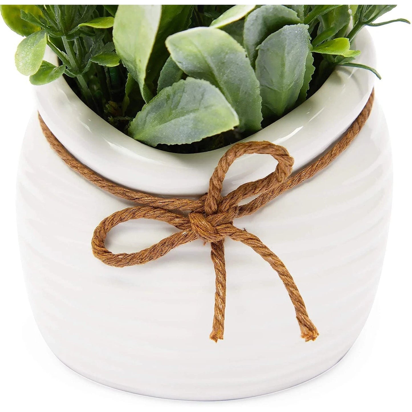 Artificial White Flowers with Ceramic Vase