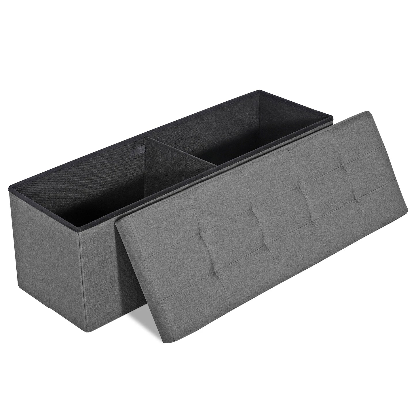 Folding Storage Ottoman Bench with Hidden Storage
