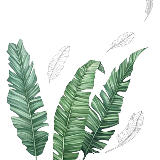 Green Tropical Banana Leaves Wall Stickers
