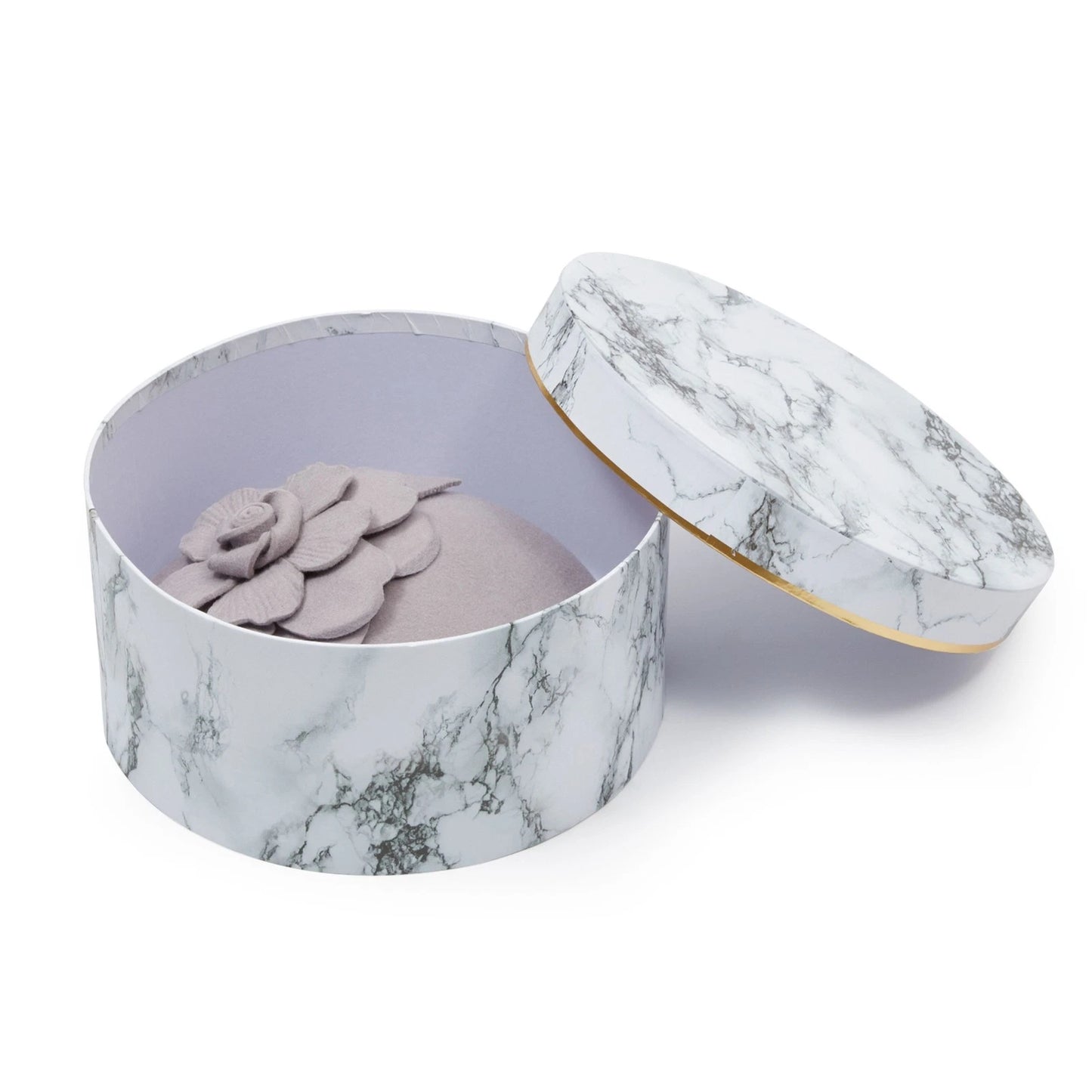 Round White Marble Gift Boxes with Lids – Set of 3