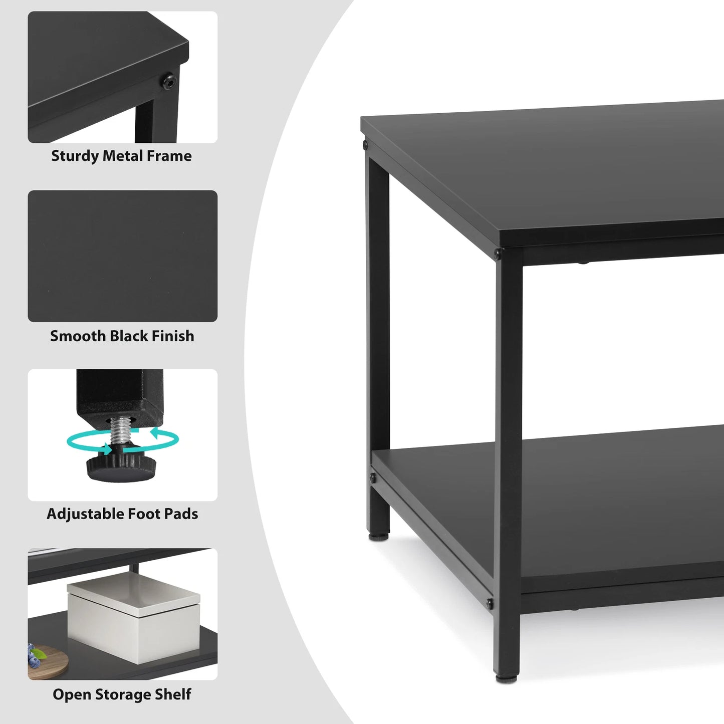 Coffee Table with Open Storage Shelf