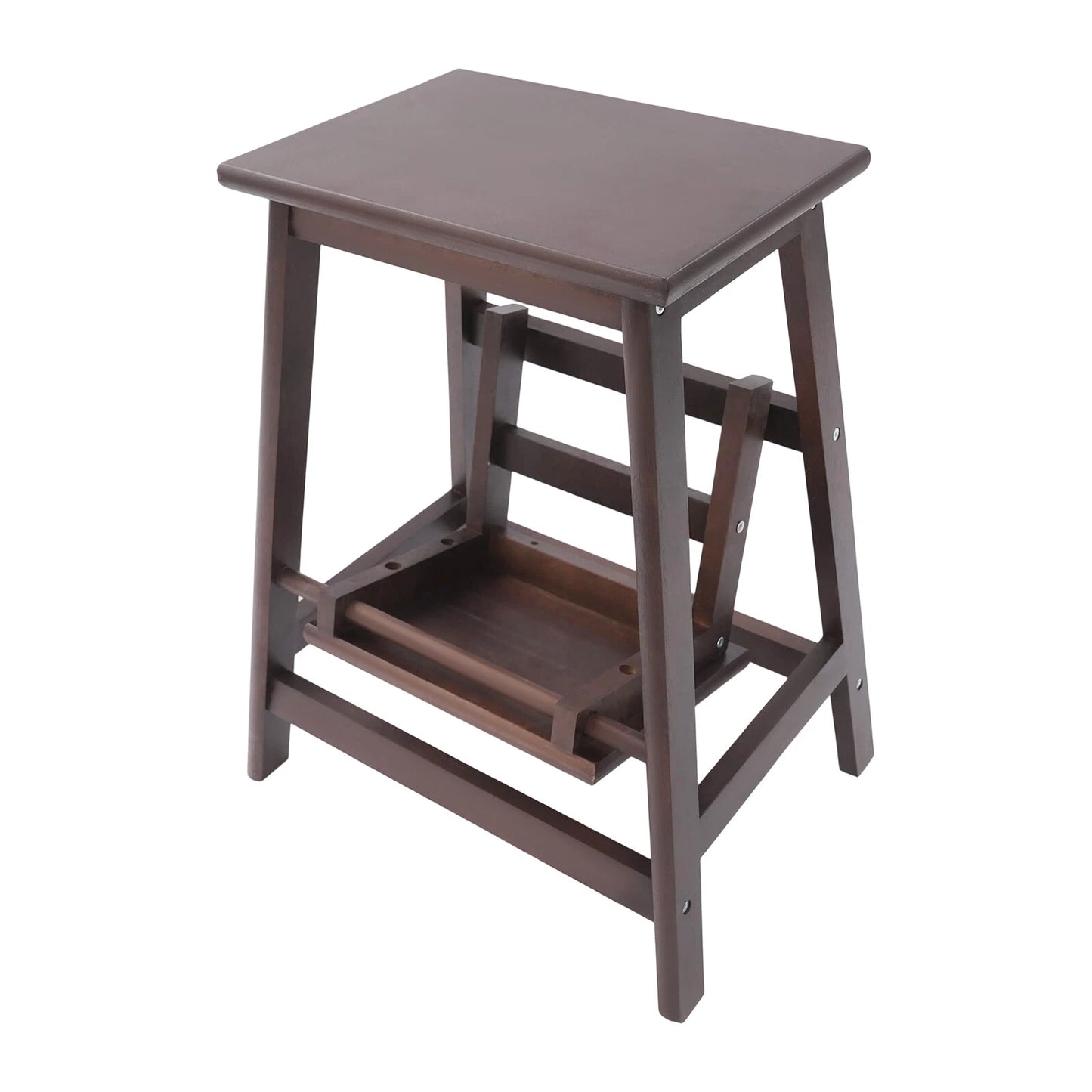 2-Tier Folding Step Stool – Multi-Purpose Wood Ladder and Stool