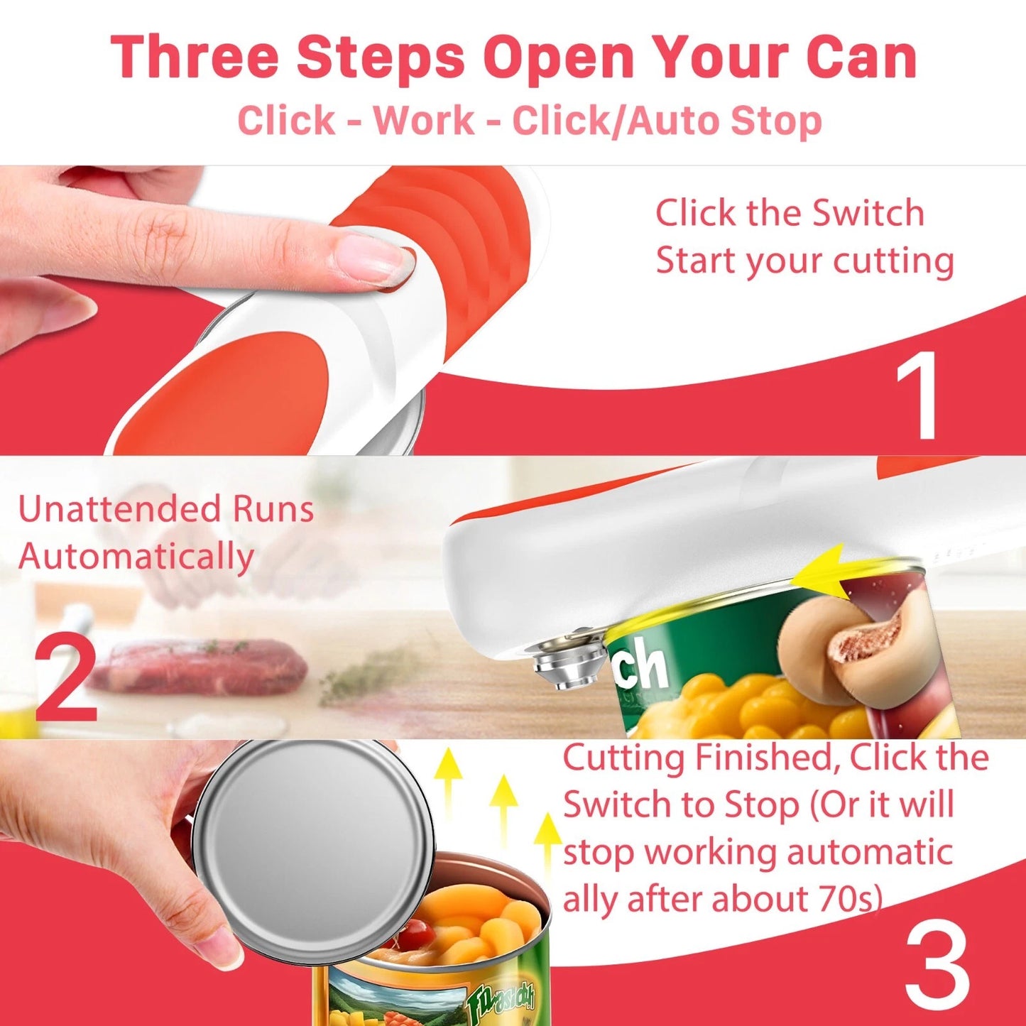 Electric Can Opener – Smooth Edge Rechargeable Kitchen Gadget